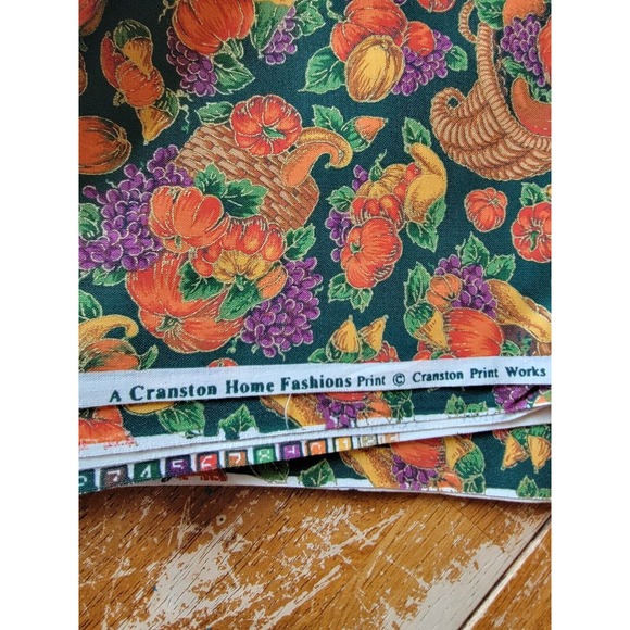 Cranston home fashion harvest cornucopia Fall printed fabric 2 Yards - Picture 1 of 3